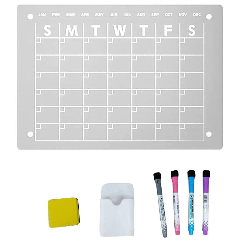 Magnetic Acrylic Dry Erase Monthly Calendar for Refrigerator_8