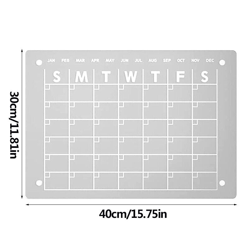 Magnetic Acrylic Dry Erase Monthly Calendar for Refrigerator_7